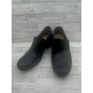 Clarks‎ Collection Shoes Womens Size 11 Black Comfort Slip On Heels Wide Career